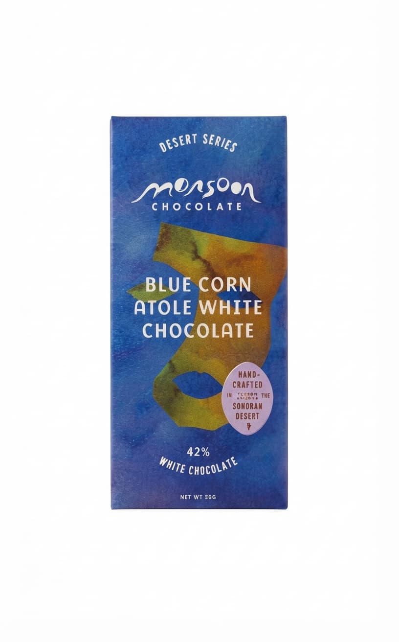 Blue Corn Atole White by Monsoon Chocolate 42%